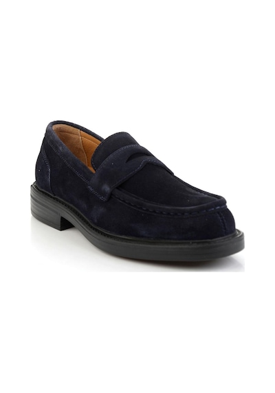 Lacivert Hakiki Deri Erkek Loafer Ayakkabı E01905003602 Lacivert