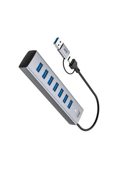 Juo Type-c Ve Usb-a 7 Portlu 7 Usb 3.0 5gbps Usb Hub Çoklayıcı Dönüştürücü