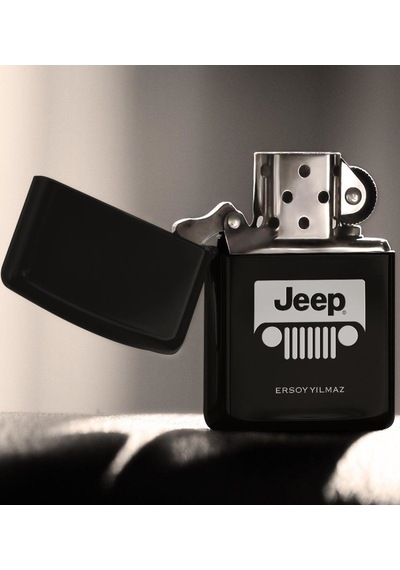 Bk Gift Kişiye Özel Jeep Benzinli Siyah Metal Çakmak