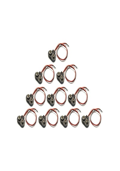 10Lu - 9v Pil Başlığı Bağlantı Kablosu