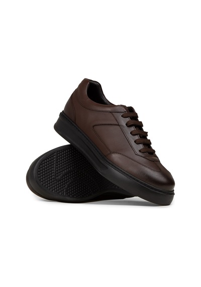 Deery Erkek Kahverengi Hakiki Deri Sneaker Ayakkabı - 02015mkhve01 Kahverengi