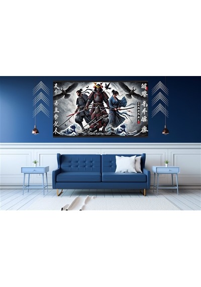 Ti-play Bushıdo Fıght For The Famıly 60x90cm Modern Samuray Pvc Çerçevesiz Tablo