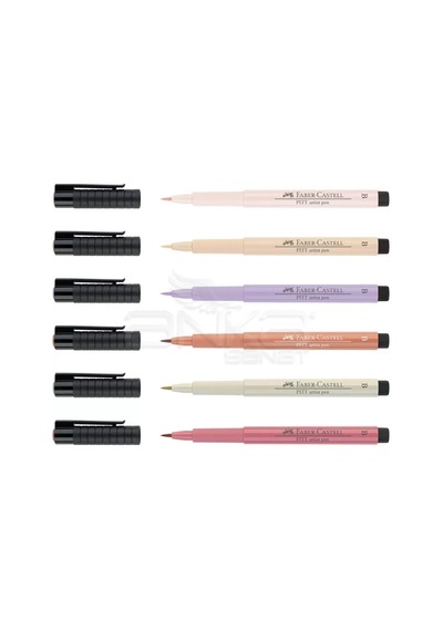 Faber Castell 6 Pitt Artist Pen Manga Kaoiro Set 167168 Çok Renkli