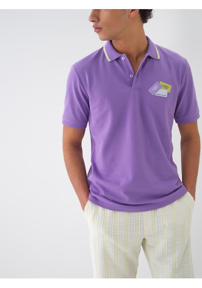 Xint Lila Pamuk Dokulu Regular Fit Tişört 502149