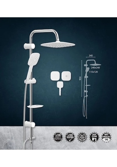 Sukar Aqua White Robot Duş Takımı Beyaz