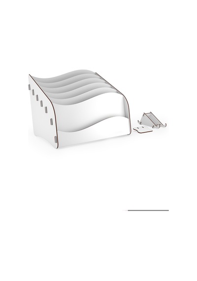 Design Otto Wavy Masaüstü Organizer Evrak Rafı - 6 Renk Beyaz - 623962313 Beyaz