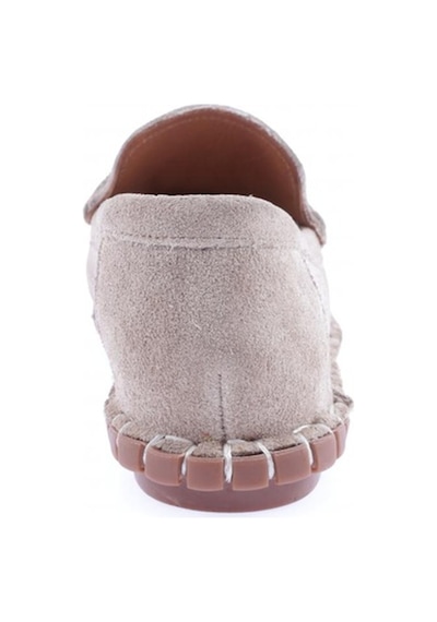 Dgn 600-23y Kadin Dikiş Detayli Metal Tokali Loafer Ayakkabi 600-2109-R0186 Bej