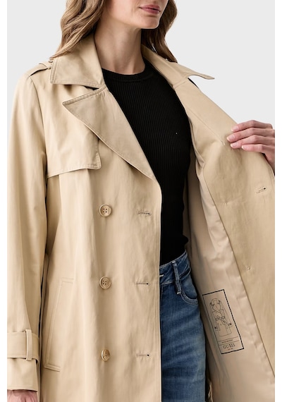 Guess Juliane Kruvaze Yaka Bağlama Detaylı Trençkot W6yl26w2915 Kadın Trençkot W6yl26 W2915 A117 Bej