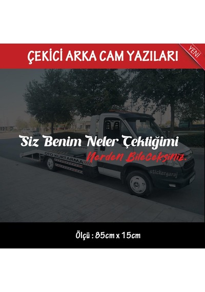 Nerden Bileceksiniz - Ukala Espirili Oto Çekici Kurtarıcı Cam Yazı Sticker