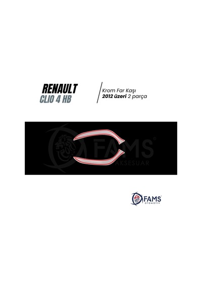 Renault Clio 4 Hb Krom Far Çerçevesi 2 Prç. 2012-2016 P.Çelik