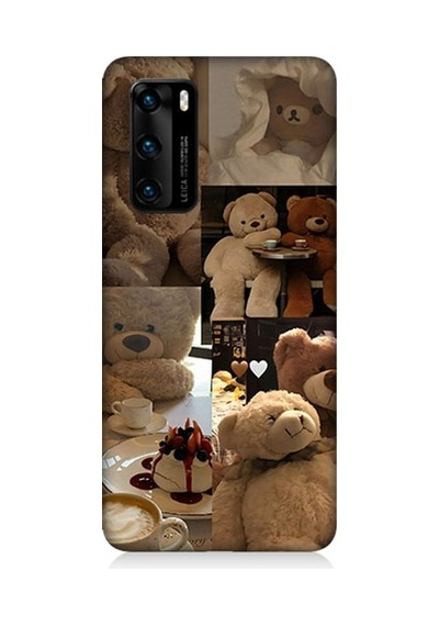 Huawei P40 Uyumlu Oyuncak Ayıcıklar Desenli Silikon Kılıf
