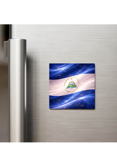Nikaragua Nicaragua Abstract Ülke Bayraklı Buzdolap Magneti - 9x9 Cm