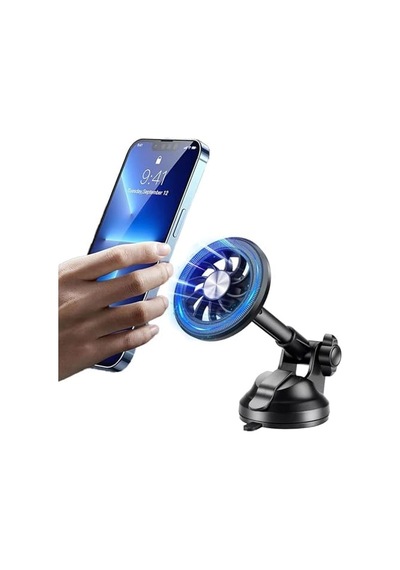 İphone 11 12 13 14 15 Pro Max Mıknatıslı Cama Gögse Yapışan Uzayan Oto Telefon Tutucu Stand Vantuzlu 360 Yuvarlak Halka