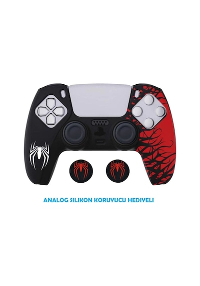 Ps5 Dualsense Spider-man Koruyucu Silikon Kılıf + Analog Silikon Koruyucu