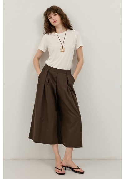 Antioch Pileli Culotte Pantolon Kahve