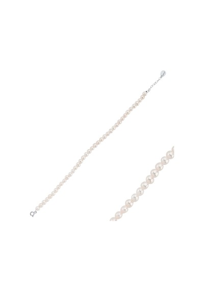 5,5 Mm Sıralı Top Barok İnci Bileklik 18 Cm / Beyaz Beyaz Beyaz Altın