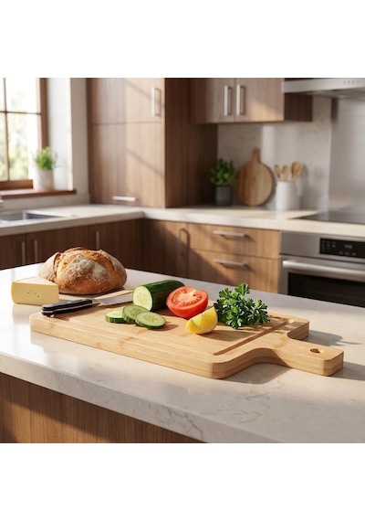 Bambu Kesme Tahtası, 40 X 20 X 2,5 Cm Kalın Doğrama Ve Servis Tahtası, Saplı, Askı Delikli, Oluklu Büyük Boy Mutfak Tahtası Çok Renkli Bambu Kesme Tahtası, 40 X 20 X 2,5 Cm Kalın Doğrama Ve Servis Tahtası, Saplı, Askı Delikli, Oluklu Büyük Boy Mutfak Tahtası Çok Renkli