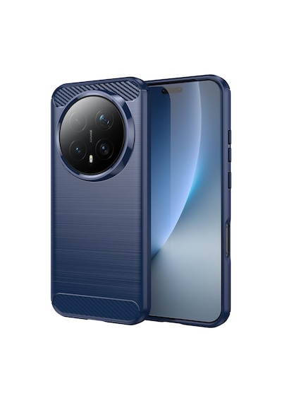 Caseonn Honor Magic 8 Pro Kılıf Karbon Fiber Desenli Koruyucu Arka Kapak Lacivert
