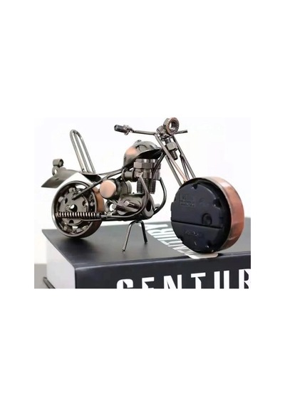 Metal Motosiklet Saat Gri
