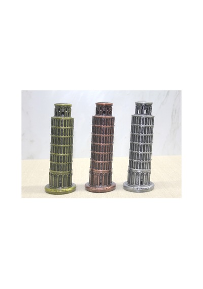 1 Adet Metal Pisa Kulesi Dekoratif Minyatür Heykel, Model, Masaüstü Süs, Hatıra Souvenir, Pisa Tower Mini
