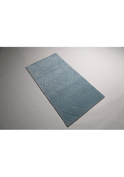 Çam Halı Emboss Jr10 Turkuaz Modern Desen Yeni Zellanda Yünü Ve Viskon El Dokuması Halı Turkuaz