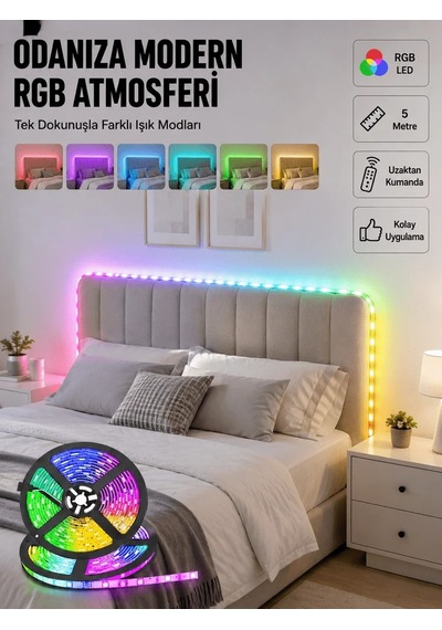Lb Dekoratif Kumandalı Şerit Led 5 Metre