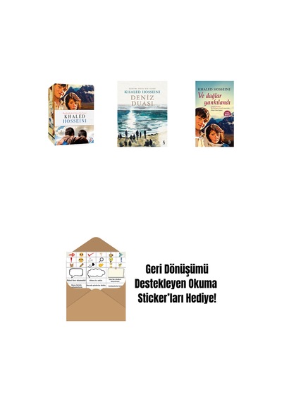Khaled Hosseini - Kutulu Set + Deniz Duası + Ve Dağlar Yankılandı Midi Boy + Okuma Sticker'ları