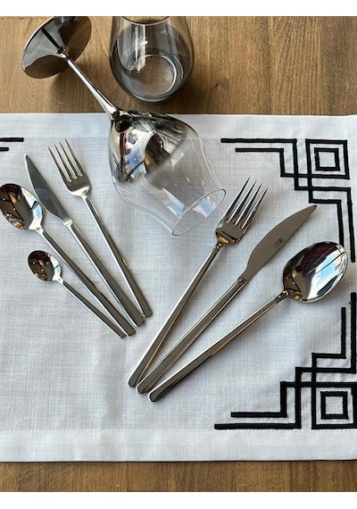 Dali Allegra Silver 42 Parça 6 Kişilik Çatal Bıçak Kaşık Takımı Çkb Gümüş