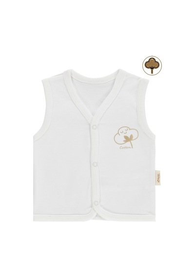 Civil Baby Organik Pamuklu 0-12 Ay Bebe Yelek - Ekru