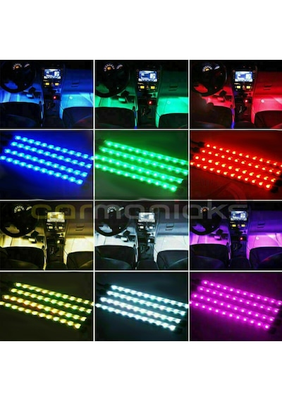 Araç Içi Ayak Altı Led Sese Duyarlı Led Müziğe Duyarlı 12 Led