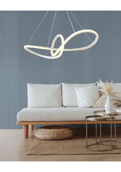 Tt002-By Tt Aydınlatma Papyon Modeli Mat Beyaz Led Avize