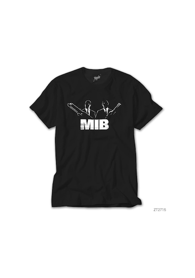 Men İn Black Logo Siyah Tişört Siyah