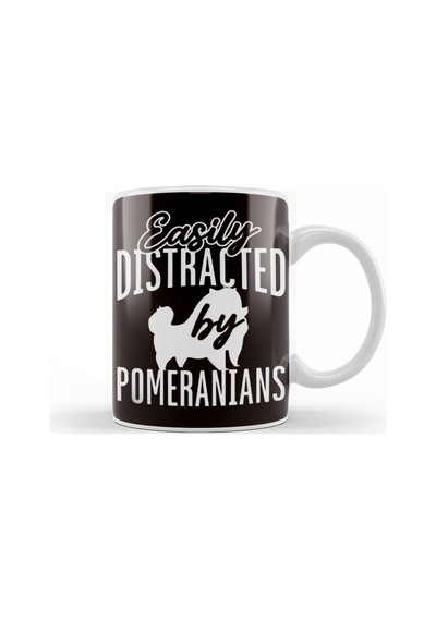 Distracted By Pomeranians Pommy Pom German Spitz Pet Puppy Kupa Bardak Porselen Karışık