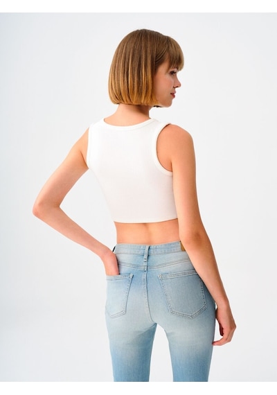 LOFT Crop Kadın Atlet Lf2031991 Q1.v1 Beyaz