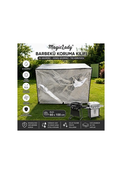 Metalize Mangal Barbekü Koruma Kılıfı 100x60x60 Cm Su Geçirmez Toz Ve Kir Koruyucu Örtü Diğer