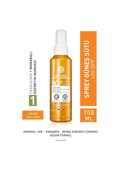Yves Rocher Solaire Peau Parfaite Güneş Koruyucu Vücut Spreyi SPF50+ 150 ML