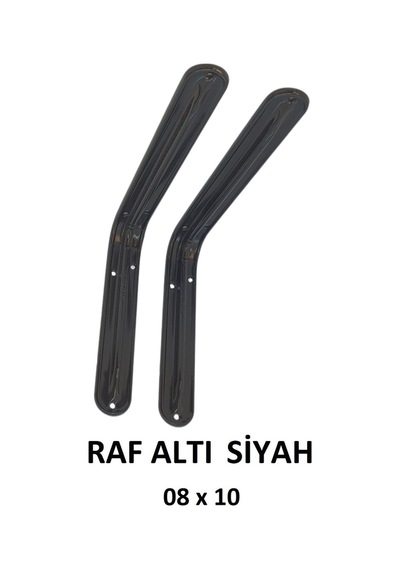 Metal Boyalı Lüx Siyah Raf Altı 8x10 - (2 Adet)