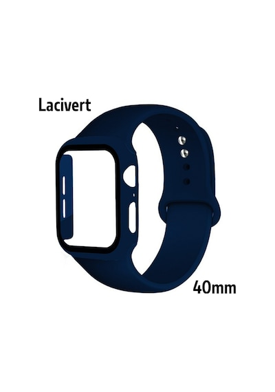 Ally Apple Uyumlu  Watch 4-5-6 40 MM Silikon Kordon Kayış Ve Ekran Koruyu