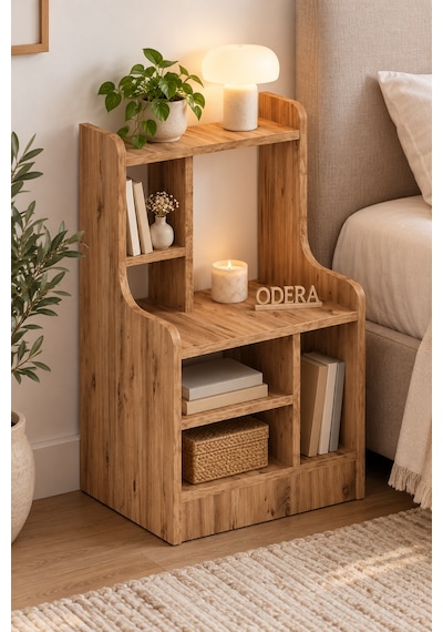 Odera Kahverengi Çok Bölmeli Raflı Komodin 42x30x70 Cm Açık Raflı Çok Amaçlı Yan Sehpa Ve Organizer Diğer Odera Kahverengi Çok Bölmeli Raflı Komodin 42x30x70 Cm Açık Raflı Çok Amaçlı Yan Sehpa Ve Organizer Diğer
