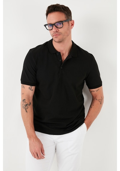 Buratti Pamuklu Regular Fit Düğmeli Erkek Polo Yaka T Shirt 5902127 Siyah