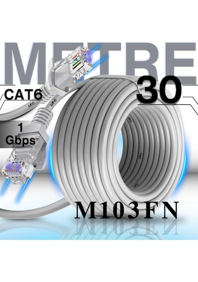Mn6 M103fn 30 Metre Ethernet Kablo/utp/gigabit Destekli/30 Metre Cat6 Kablo/iç Mekan Uyumlu