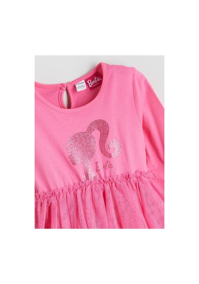 LC Waikiki Alıta Cıty Farkıyla Lcw Kids Pembe Penye Baskılı Kız Çocuk Elbise Pembe - 928406420 Pembe