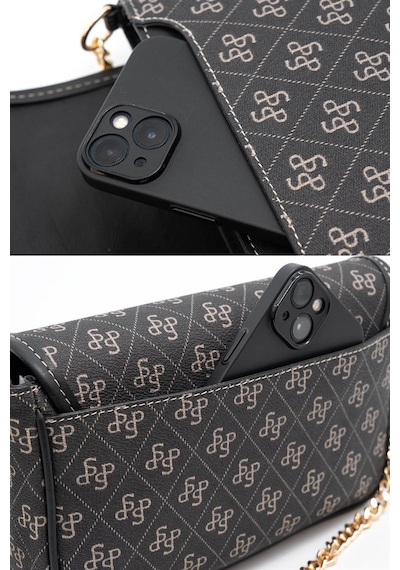 Silver Polo Sp1171 Kadın Omuz Çantası Monogram Füme-siyah
