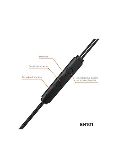Lecoo EH101 Kablolu 3.5 MM Jacklı Kulak İçi Mikrofonlu Kulaklık