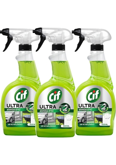 Cif Ultra Anında Etki Kir ve Yağ Çözücü 3 x 1025 ML