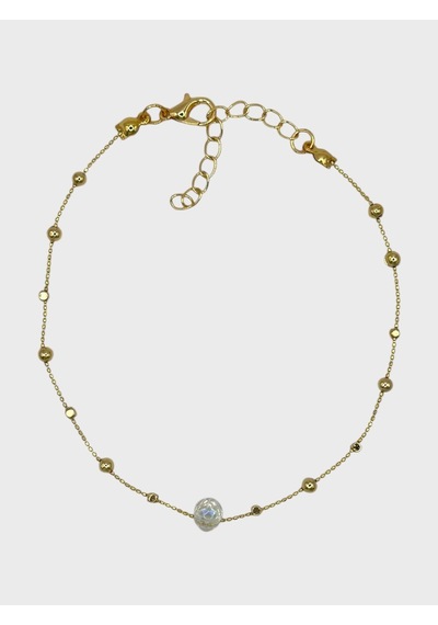 Arnes Jewelry Çelik Zirkon Taşlı Damla Dorikalı Halhal Ar592nes Gold