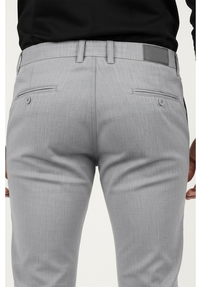 Deepsea Erkek Gri Modern Fit Likralı Kumaş Pantolon Günlük & Ofis Kullanımı 2602020 Gri