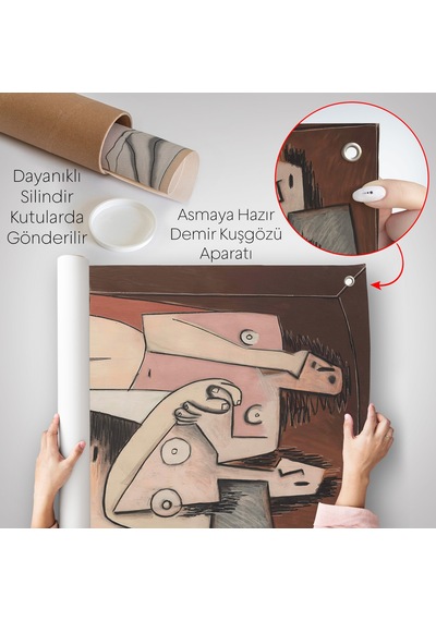 Pablo Picasso - Adam Ve Kadın Soyut Duvar Örtüsü - Homme Et Femme-7329