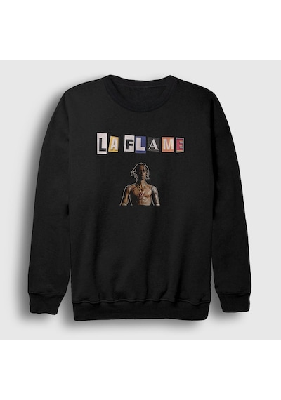 Presmono Unisex La Flame Astroworld Travis Scott Sweatshirt Siyah