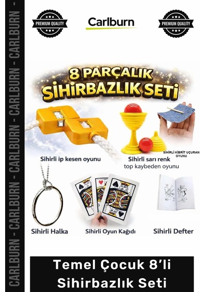 Defter Eğlence Hobi Geliştiren Temel Çocuk 8 Li Sihirbazlık Seti Kibrit Defter Sihirbazlık Seti